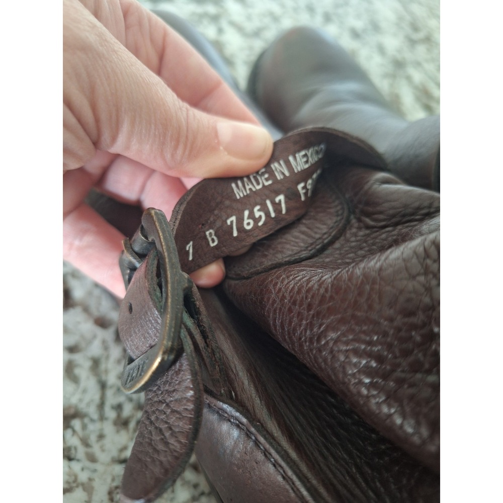 Frye Boots Womens Size 7 B Veronica Brown Leather Round Toe Buckle Bootie - Picture 8 of 8